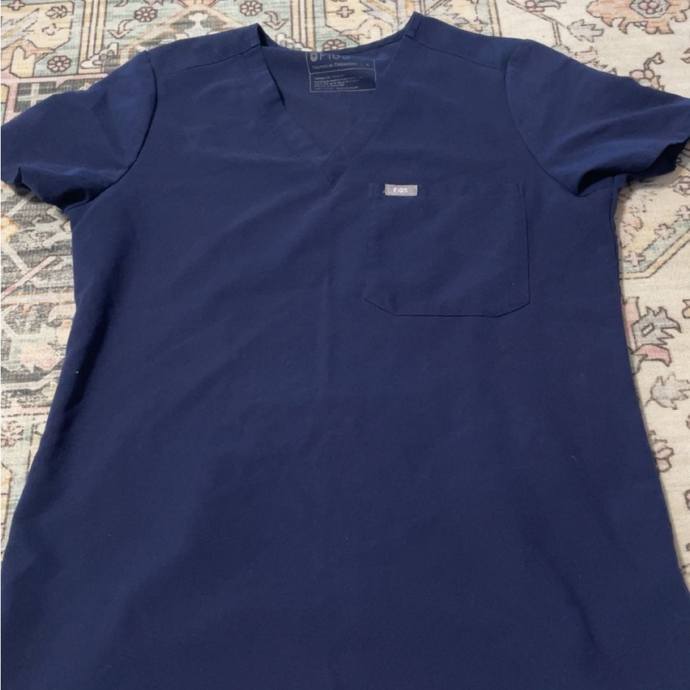 Figs Navy Blue Scrub Top